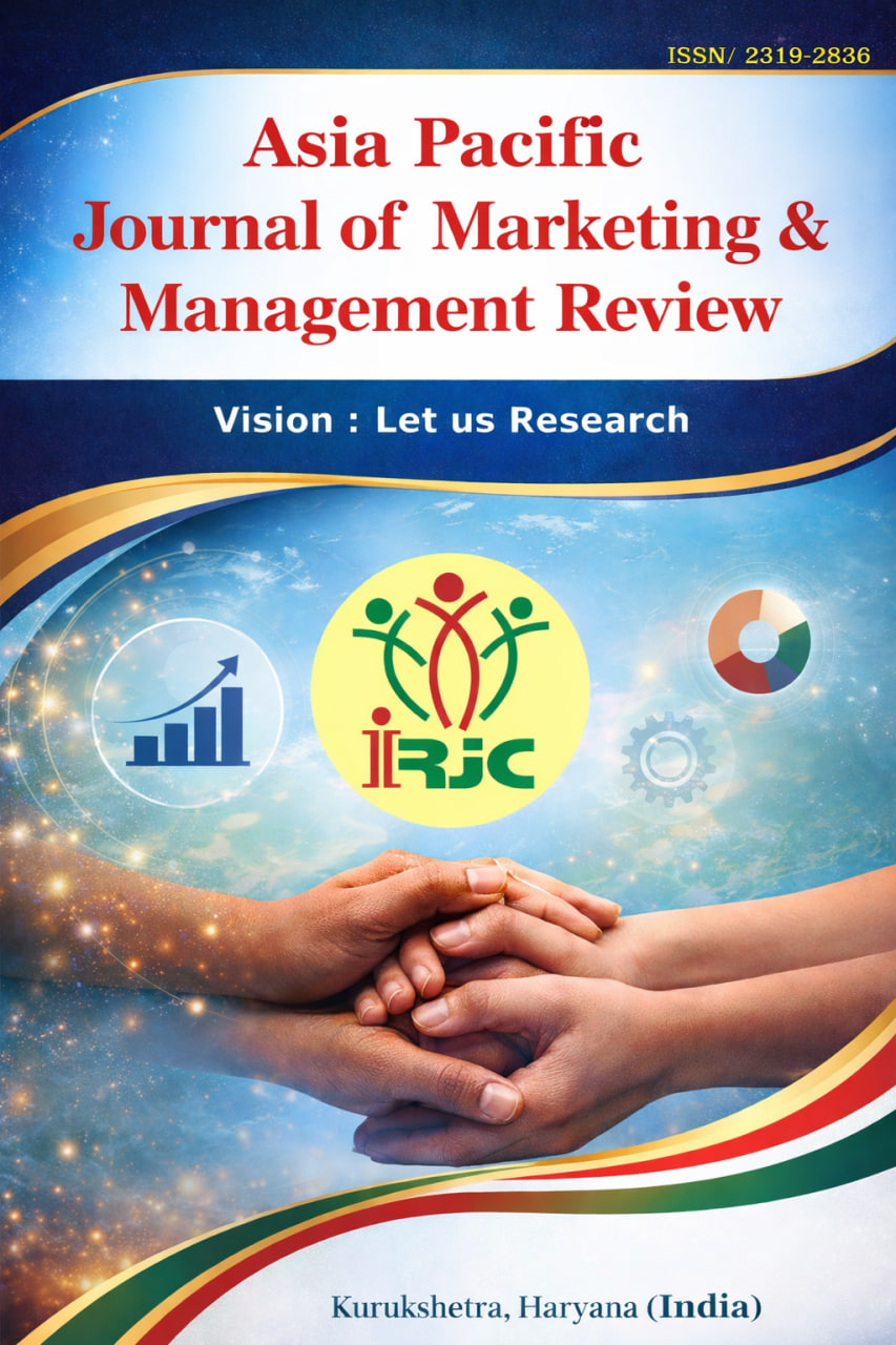 					View Vol. 15 No. 01 (2026): ASIA PACIFIC JOURNAL OF MARKETING & MANAGEMENT REVIEW
				